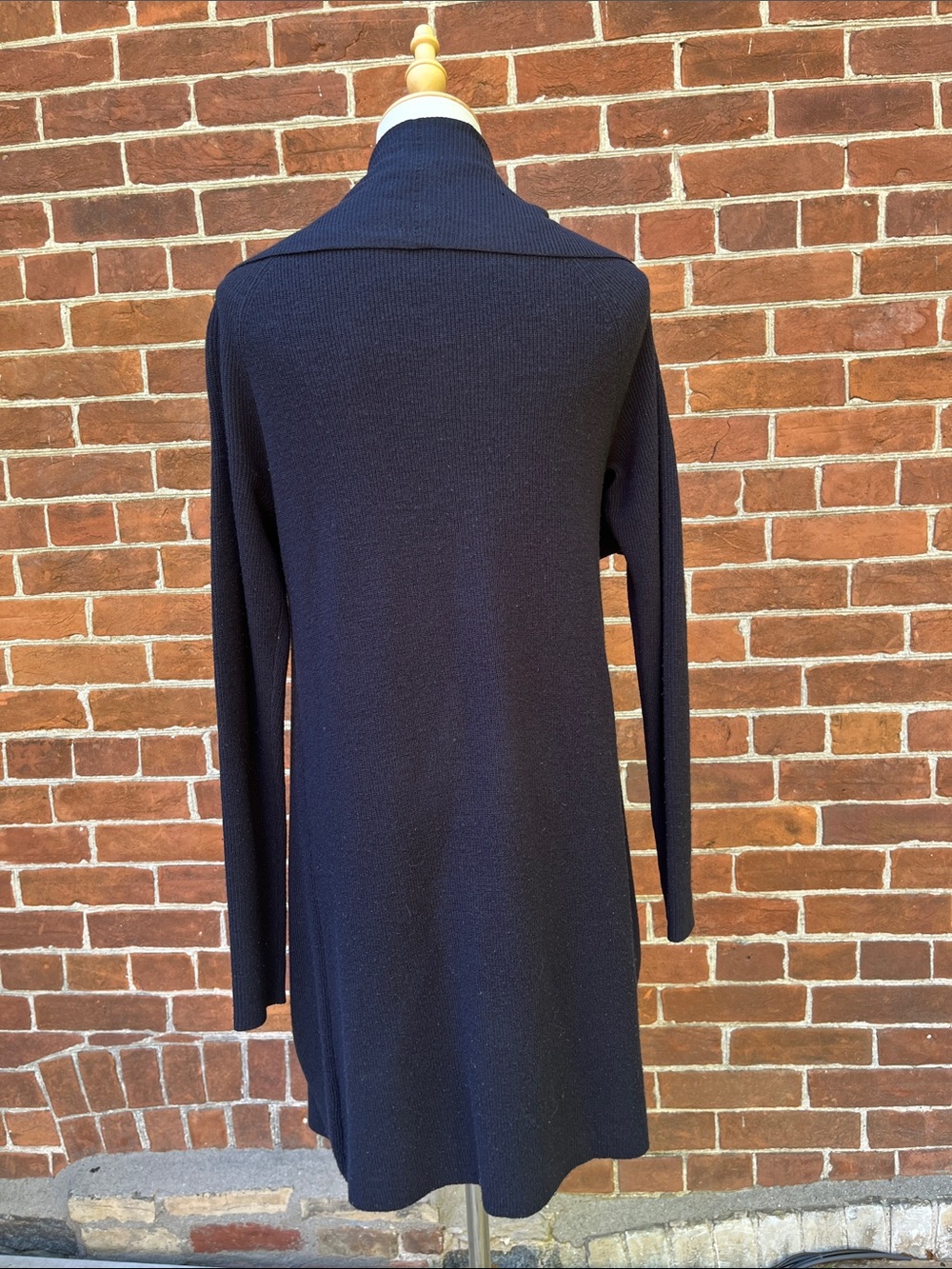 Theory Navy Blue Draped Open-Front Knit Cardigan Shanda New Steady - Picture 3 of 5